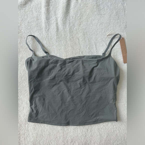 SKIMS NWT Fits Everybody Cropped Cami Top Bralette Size XXS Gunmetal Gray Straps - Picture 8 of 8